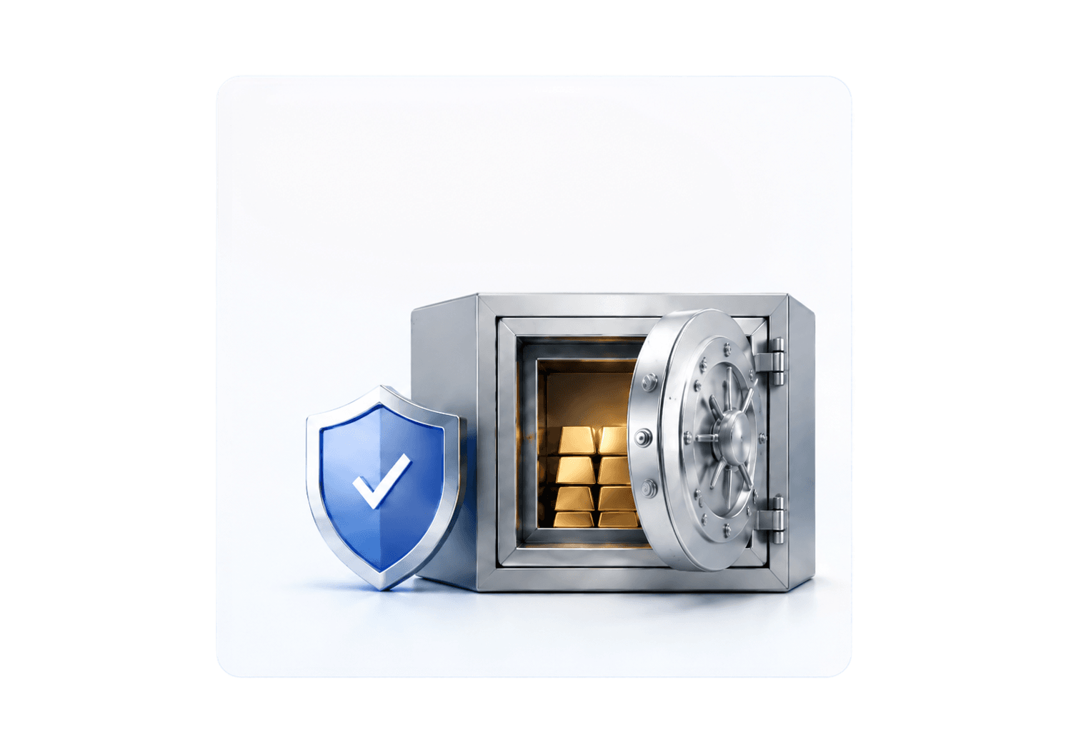 Insured vault with gold bars