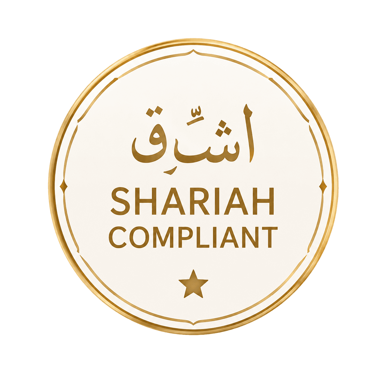 JustGold Shariah compliance seal with a gold coin